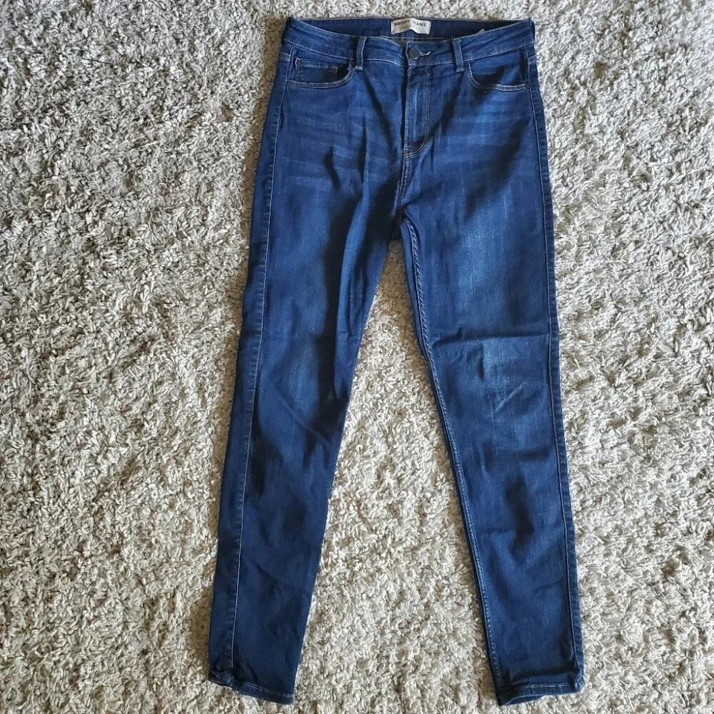 Brody Jeans Skinny Ultra High Rise Dark Blue Denim Jeans (29)
